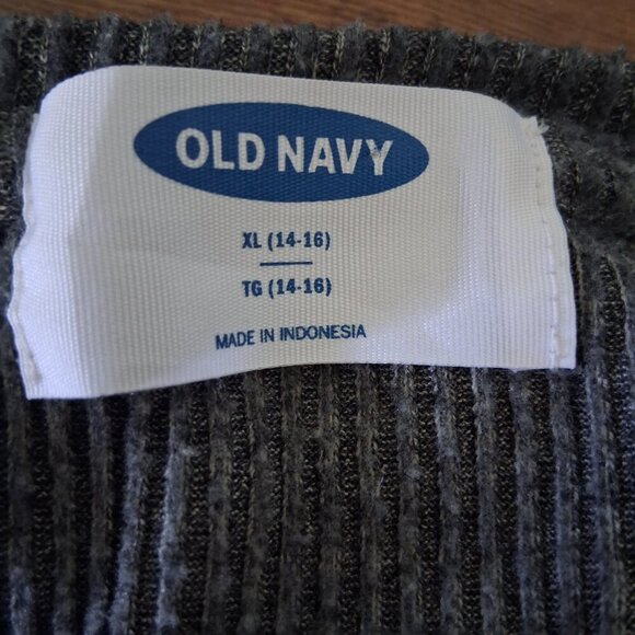 Old Navy Girl's Size XL (14-16) Gray Cozy Twist-Front Rib-Knit Top - Picture 3 of 7
